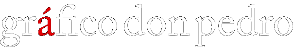 Logo grafico don pedro: weisser Schrifzug mit rotem a