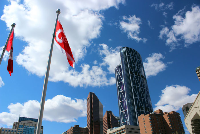 Calgary: Skyline am Olympic Plaza